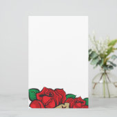 静止した入れ墨のバラ 便箋 (スタンド正面)