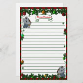 静止した古い英国の牧羊犬のメリークリスマス! 便箋 (正面/裏面)