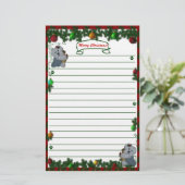 静止した古い英国の牧羊犬のメリークリスマス! 便箋 (スタンド正面)