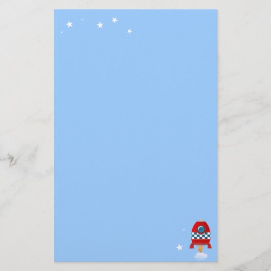 静止した宇宙ロケット- 便箋 (正面)