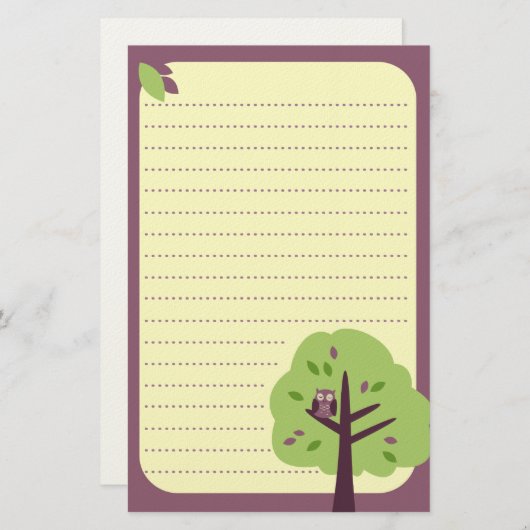 静止した安っぽいフクロウ 便箋 (正面/裏面)