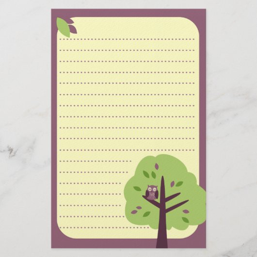 静止した安っぽいフクロウ 便箋 (正面)