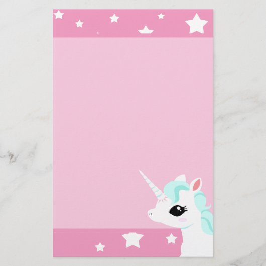 静止した少しユニコーンの青い鬣 便箋 (正面)