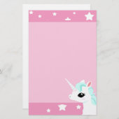 静止した少しユニコーンの青い鬣 便箋 (正面/裏面)