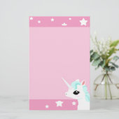 静止した少しユニコーンの青い鬣 便箋 (スタンド正面)