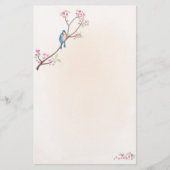 静止した愛鳥 便箋 (正面)