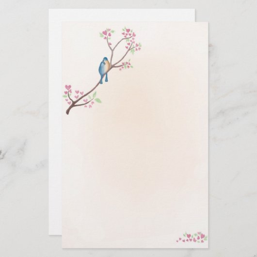 静止した愛鳥 便箋 (正面/裏面)