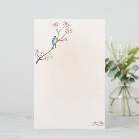 静止した愛鳥 便箋 (スタンド正面)