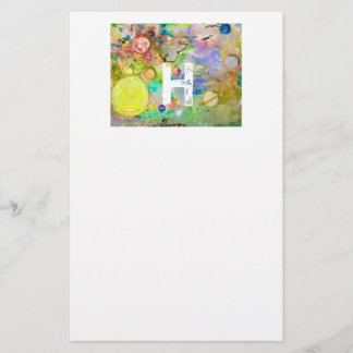 静止した手塗りの銀河系 便箋