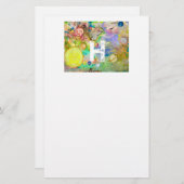 静止した手塗りの銀河系 便箋 (正面/裏面)