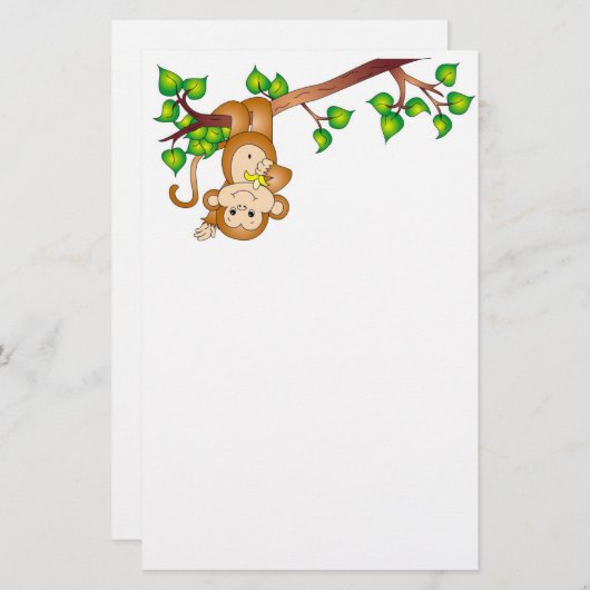 静止した振動猿 便箋 (正面/裏面)