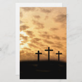 静止した日没イースターの3つの十字 便箋 (正面/裏面)