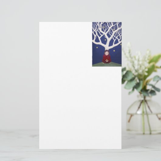 静止した星の木 便箋 (スタンド正面)