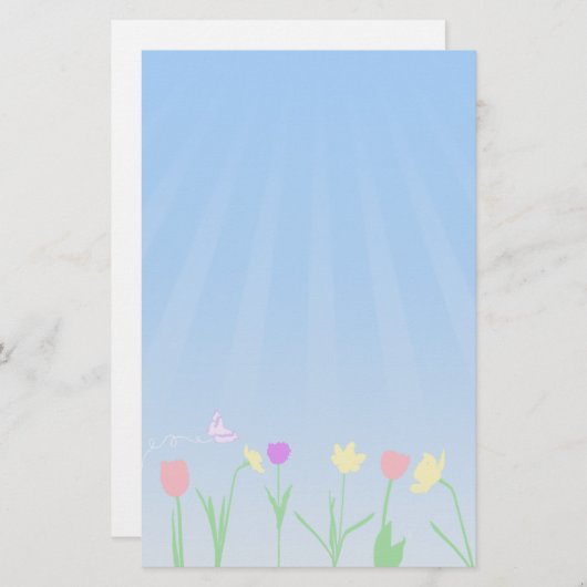 静止した春場面 便箋 (正面/裏面)