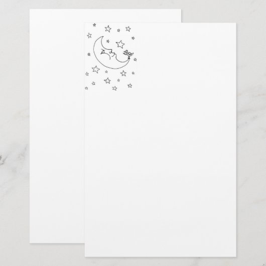 静止した月及び星 便箋 (正面/裏面)
