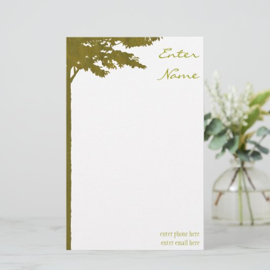 静止した木 便箋 (スタンド正面)