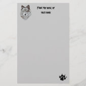 静止した様式化されたオオカミの頭部 便箋 (正面)