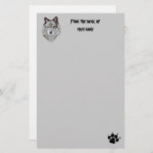 静止した様式化されたオオカミの頭部 便箋 (正面/裏面)