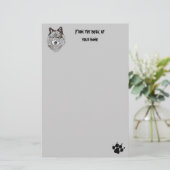 静止した様式化されたオオカミの頭部 便箋 (スタンド正面)