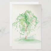 静止した水彩画のヤナギ 便箋 (正面/裏面)