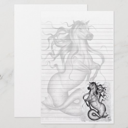 静止した海馬 便箋 (正面/裏面)