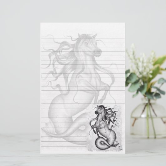 静止した海馬 便箋 (スタンド正面)