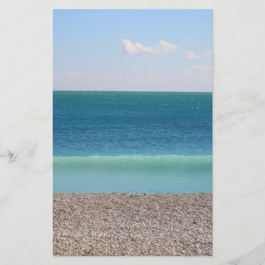 静止した澄んで青い海 便箋 (正面)