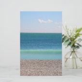 静止した澄んで青い海 便箋 (スタンド正面)