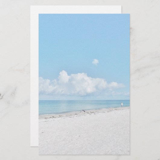 静止した熱帯ビーチ 便箋 (正面/裏面)