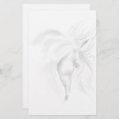 静止した白馬の頭部 便箋 (正面/裏面)