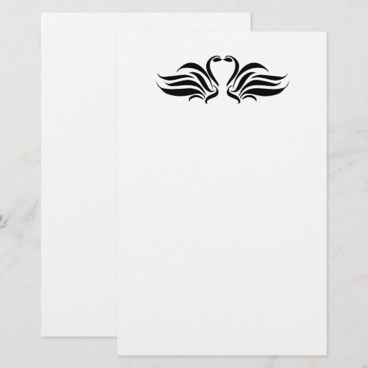 静止した白鳥 便箋 (正面/裏面)