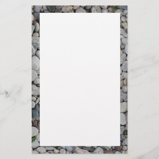 静止した石または砂利のボーダー 便箋 (正面)