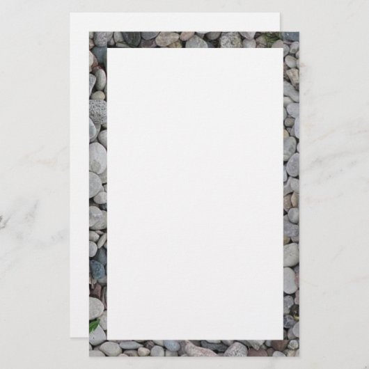 静止した石または砂利のボーダー 便箋 (正面/裏面)