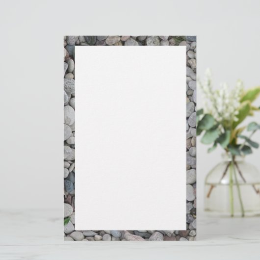 静止した石または砂利のボーダー 便箋 (スタンド正面)
