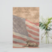 静止した米国旗犬 便箋 (スタンド正面)