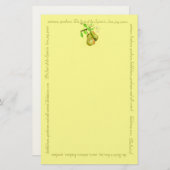 静止した精神の金ゴールドのフルーツ 便箋 (正面/裏面)