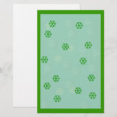 静止した緑の雪片の冬 便箋 (正面/裏面)