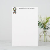 静止した自閉症の認識度 便箋 (スタンド正面)