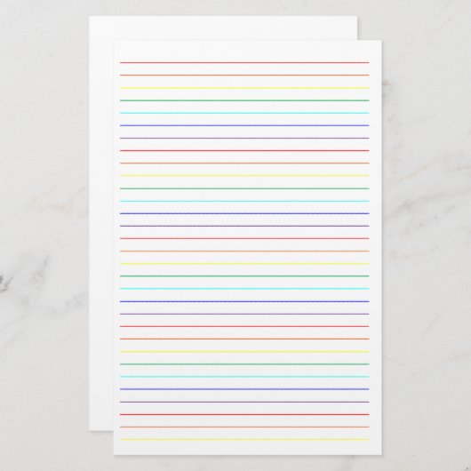 静止した虹によって並べられるシンプル 便箋 (正面/裏面)