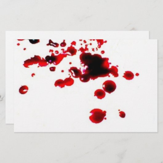 静止した血の(ばちゃばちゃ)跳ねる2気色悪いハロウィン 便箋 (正面/裏面)