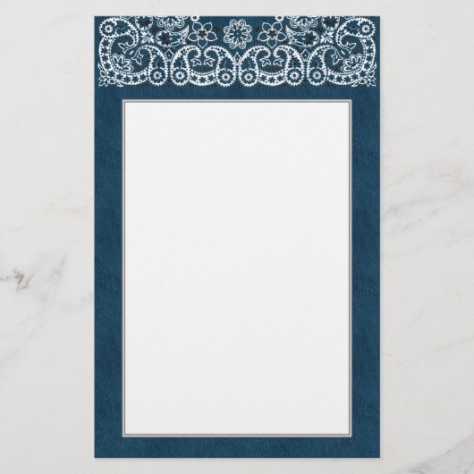 静止した西部のデニムおよびバンダナ 便箋 (正面)