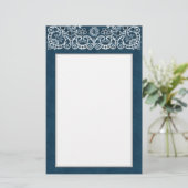 静止した西部のデニムおよびバンダナ 便箋 (スタンド正面)