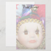 静止した謝肉祭のピエロの人形 便箋 (正面/裏面)