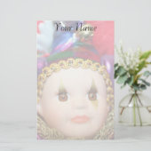 静止した謝肉祭のピエロの人形 便箋 (スタンド正面)