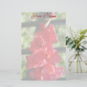 静止した赤いGladiola 便箋 (スタンド正面)