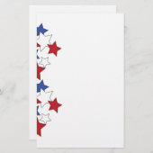 静止した赤く、白い及びブルースター 便箋 (正面/裏面)