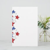 静止した赤く、白い及びブルースター 便箋 (スタンド正面)