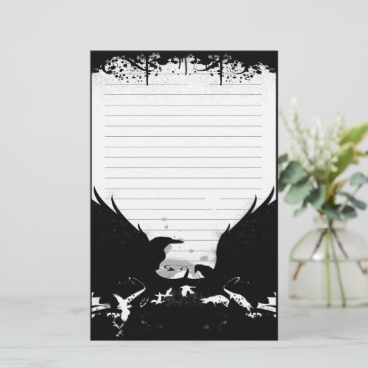 静止した都市カラス 便箋 (スタンド正面)