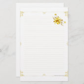 静止した金ゴールドの花 便箋 (正面/裏面)