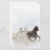 静止した雪の馬- 便箋 (正面/裏面)